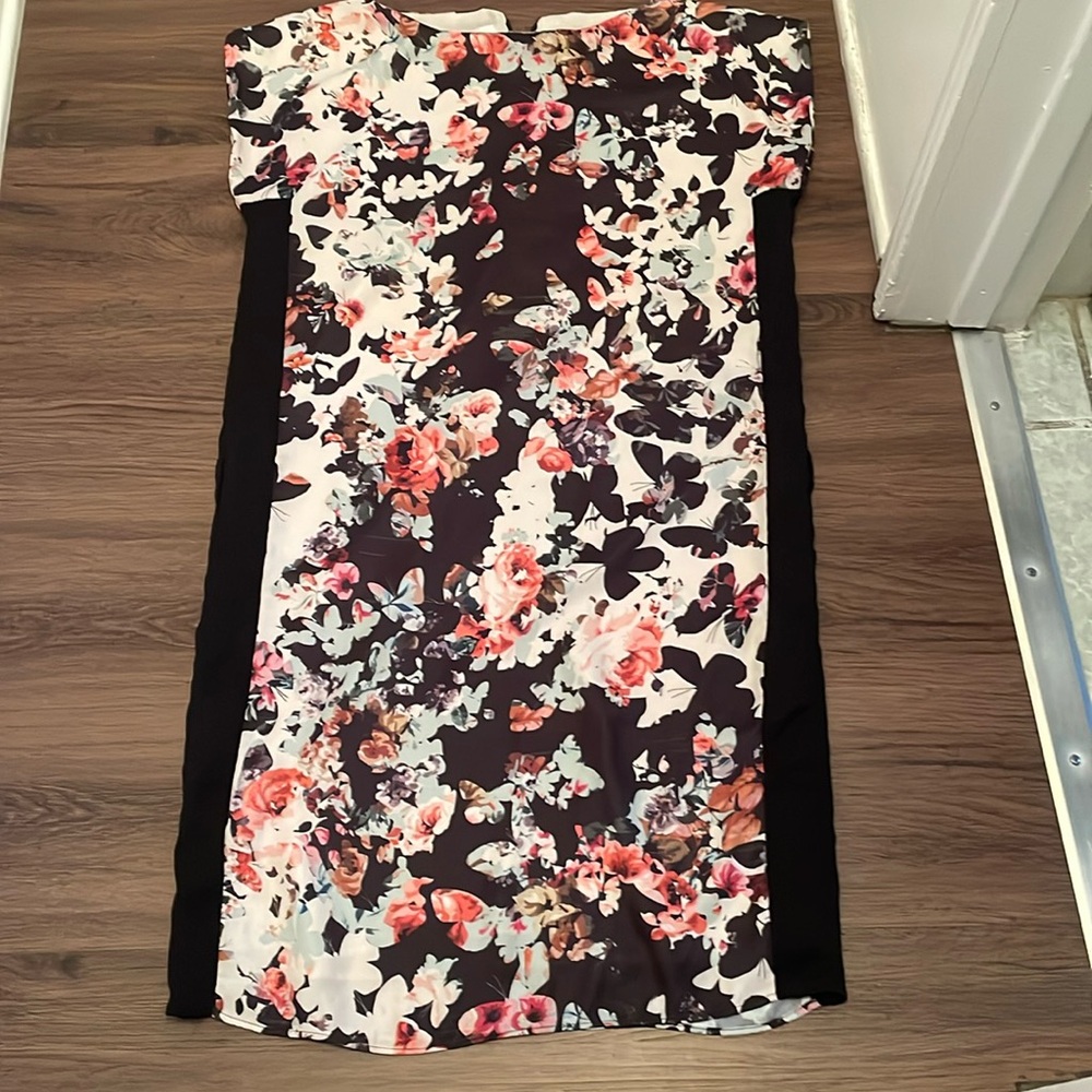 PROMOD Floral Botanical with Neck Design Women Dress Size 36  ( M)